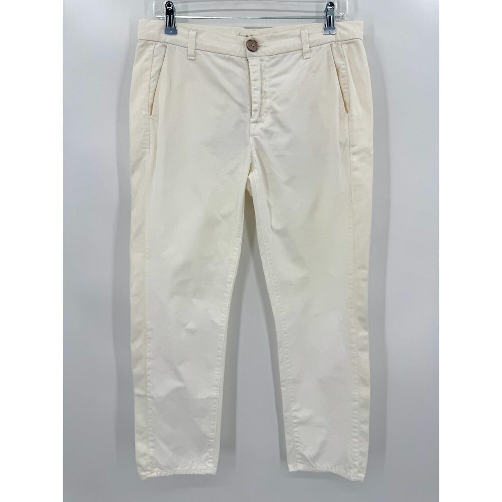 J BRAND Cream White Avery Cotton Chino Ankle Pants Size 28